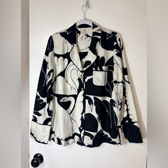 Cecilia Pettersson for Anthropologie Flannel Button-Down Pajama Top Size Small - Picture 5 of 13